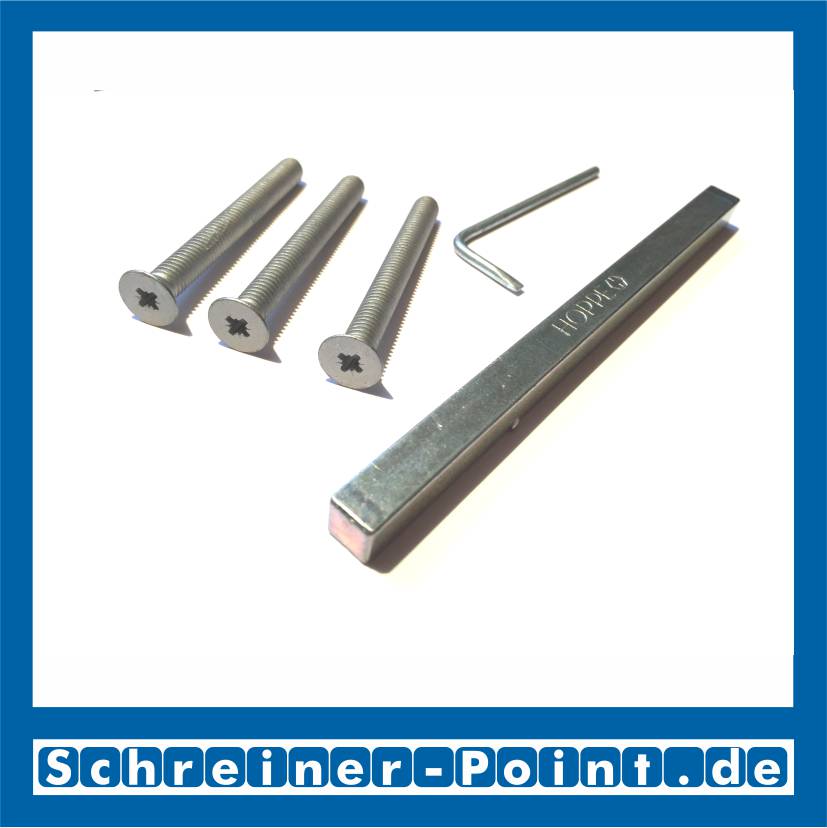 Hoppe Befestigungs-Set für Schutzbeschläge mit Griff - Griff, 8 mm Vierkantstift, verdeckte Verschraubung, Türstärke 042-047 mm, 3689069